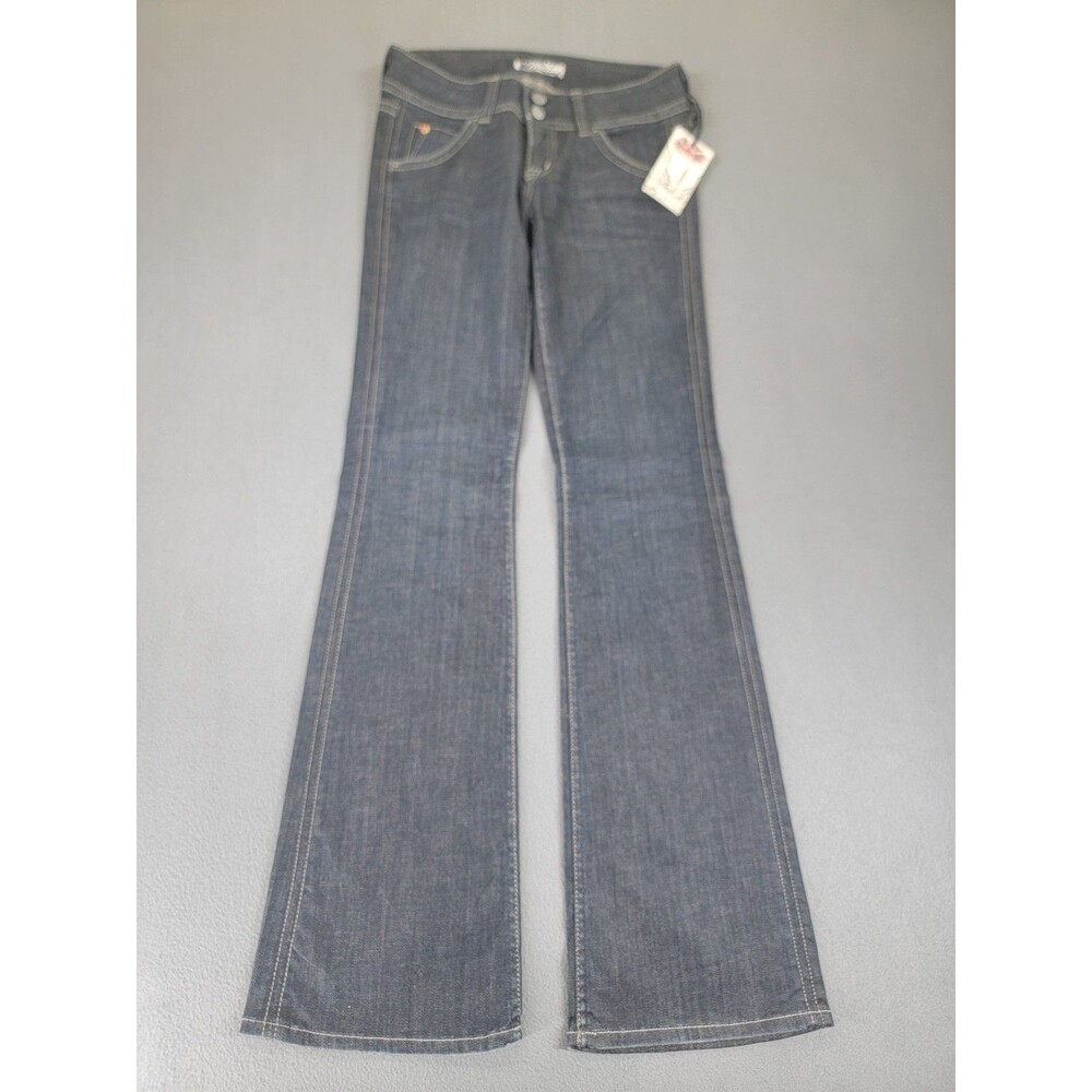 Hudson Jeans Womens 26 30x34 Boot Dark‎ Blue Mid Rise Stretch Western USA NEW